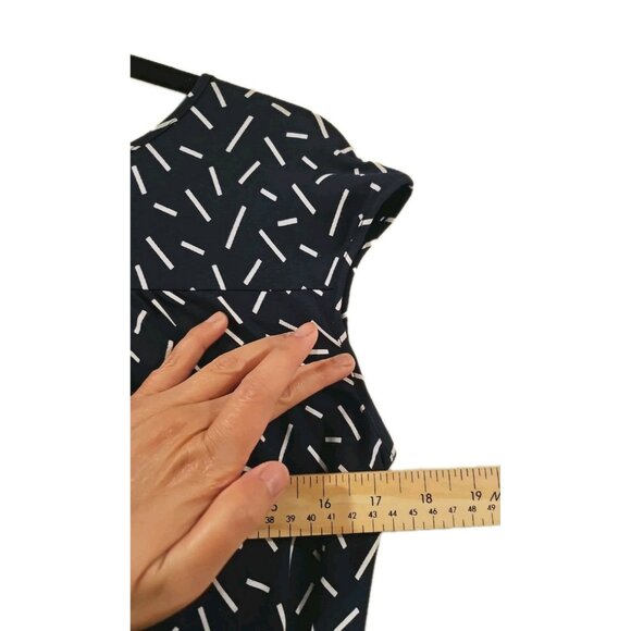 Uniqlo Blue Betsy Sleeveless Stretch Midi Jersey Modal Cotton Dress A-Line MED - Picture 5 of 8